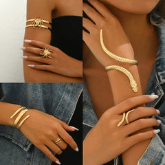 Fashion high-end women's bracelet ring set personalized geometric snake spider design jewelry