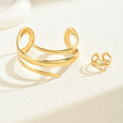 Fashion high-end women's bracelet ring set personalized geometric snake spider design jewelry