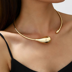 Metal Collar Necklace Women's Water Drop Bracelet Set Personalized Necklace Bracelet