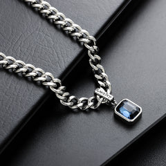 Necklace Men's Color Zircon Light Luxury High Sense Personality Versatile Simple Bracelet Accessories Women's Tide Niche European and American Jewelry