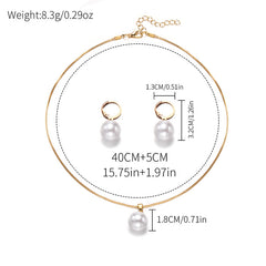 Alloy light luxury niche high-end pearl earrings necklace jewelry fashion pendant chain