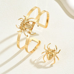 Fashion high-end women's bracelet ring set personalized geometric snake spider design jewelry