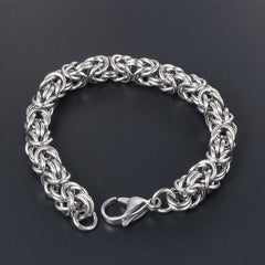 European and American personalized woven men's titanium steel bracelet trendy cool punk handmade chain fashion jewelry spot