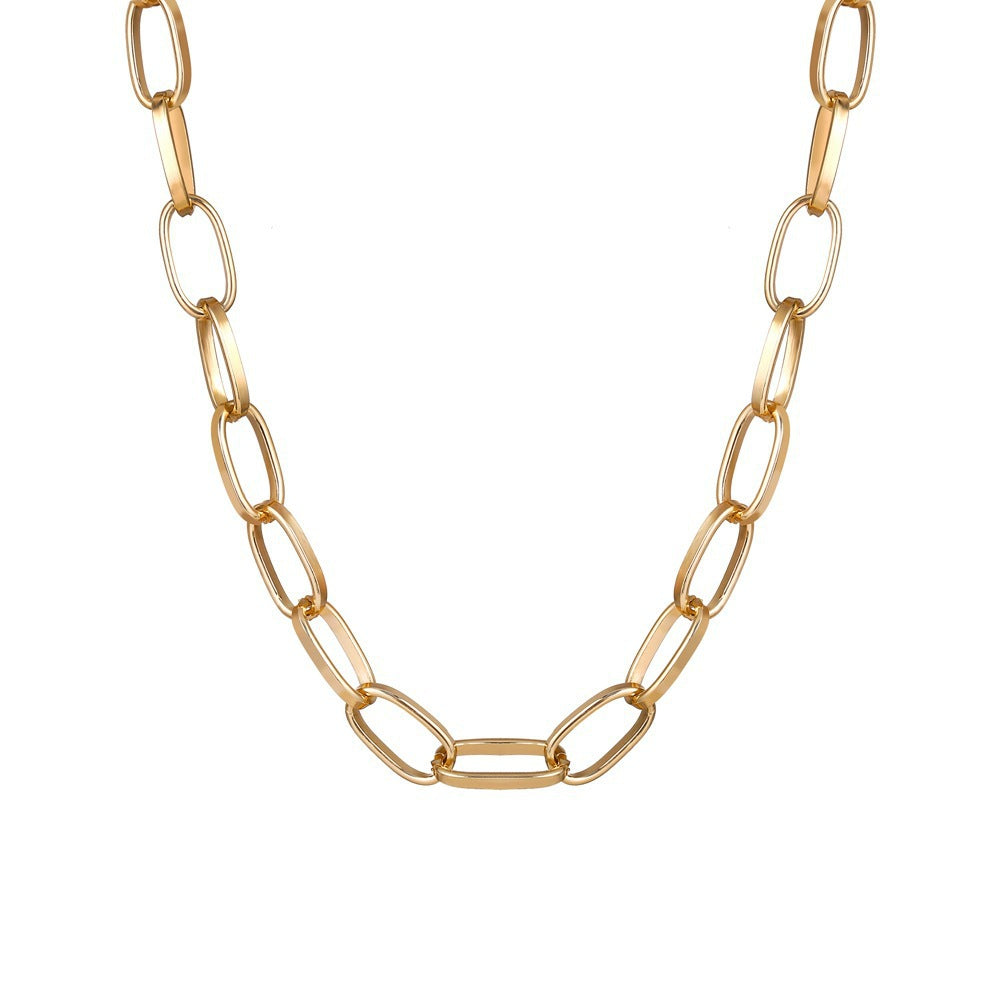 Necklace creative retro punk style short thick chain collarbone chain