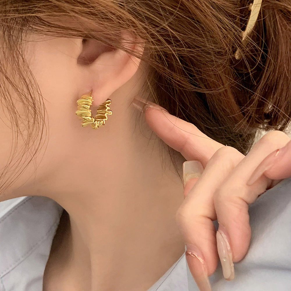 European and American metal ins style earrings, high-end light luxury, Amazon popular earrings, fashionable, simple and exquisite ear jewelry