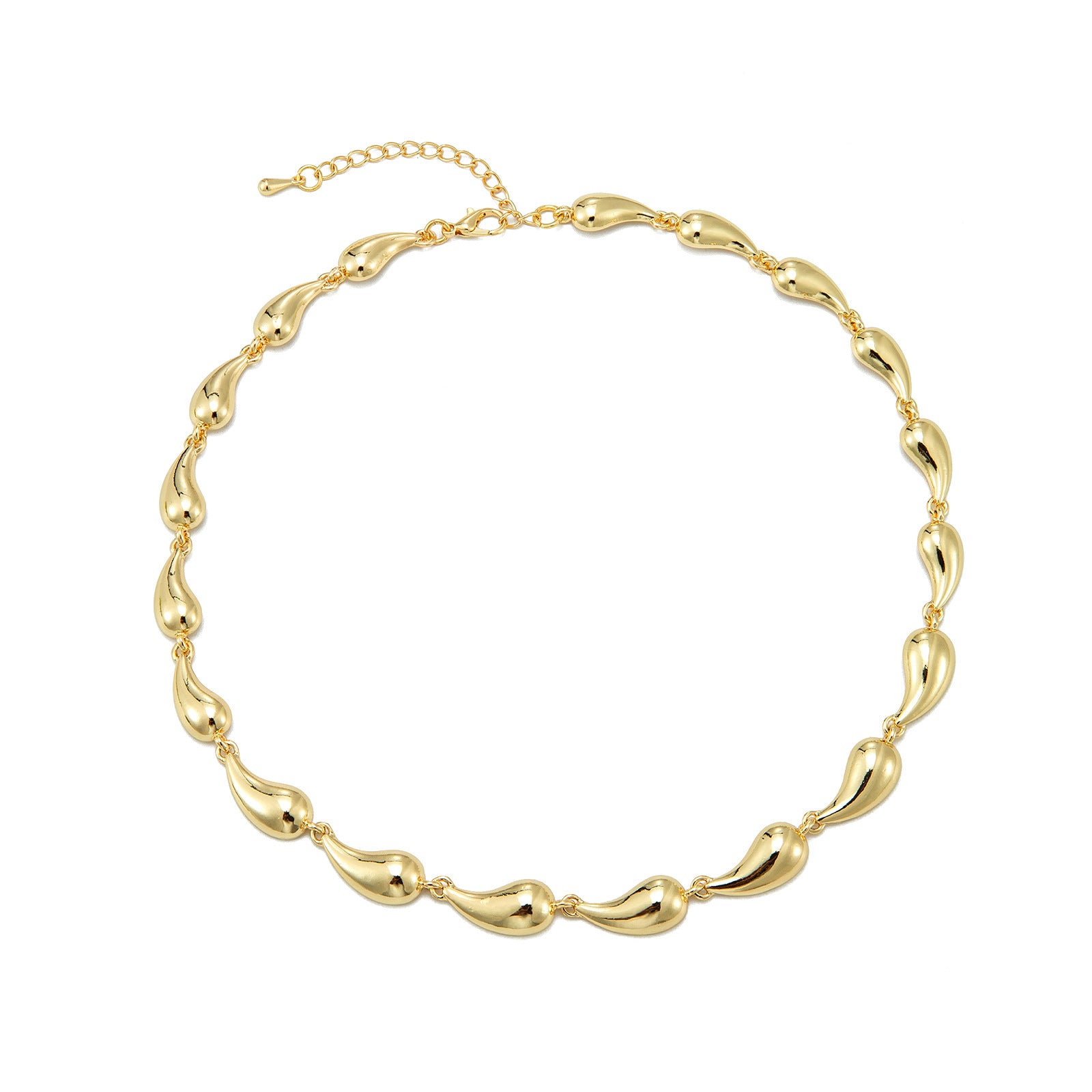 Simple water drop design sense women's necklace jewelry set versatile earrings niche adjustable bracelet jewelry