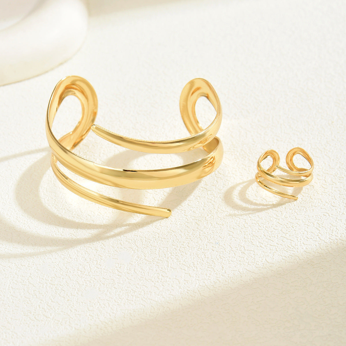 Fashion high-end women's bracelet ring set personalized geometric snake spider design jewelry