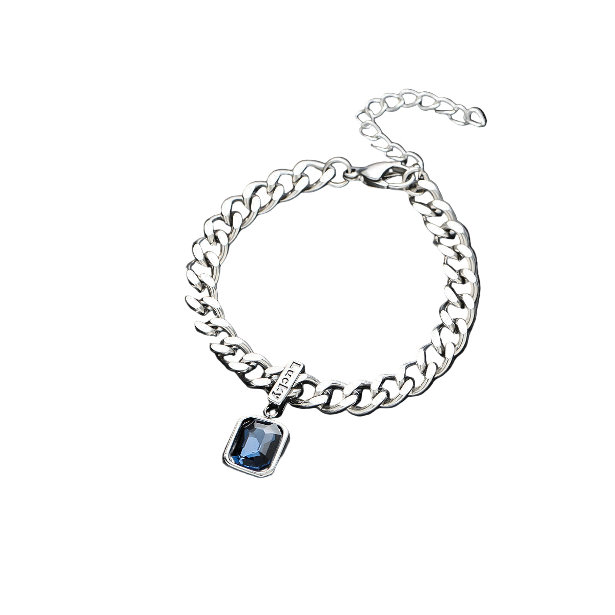 Necklace Men's Color Zircon Light Luxury High Sense Personality Versatile Simple Bracelet Accessories Women's Tide Niche European and American Jewelry