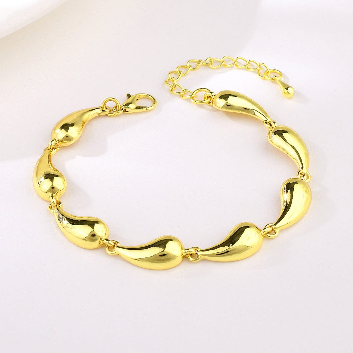 Simple water drop design sense women's necklace jewelry set versatile earrings niche adjustable bracelet jewelry