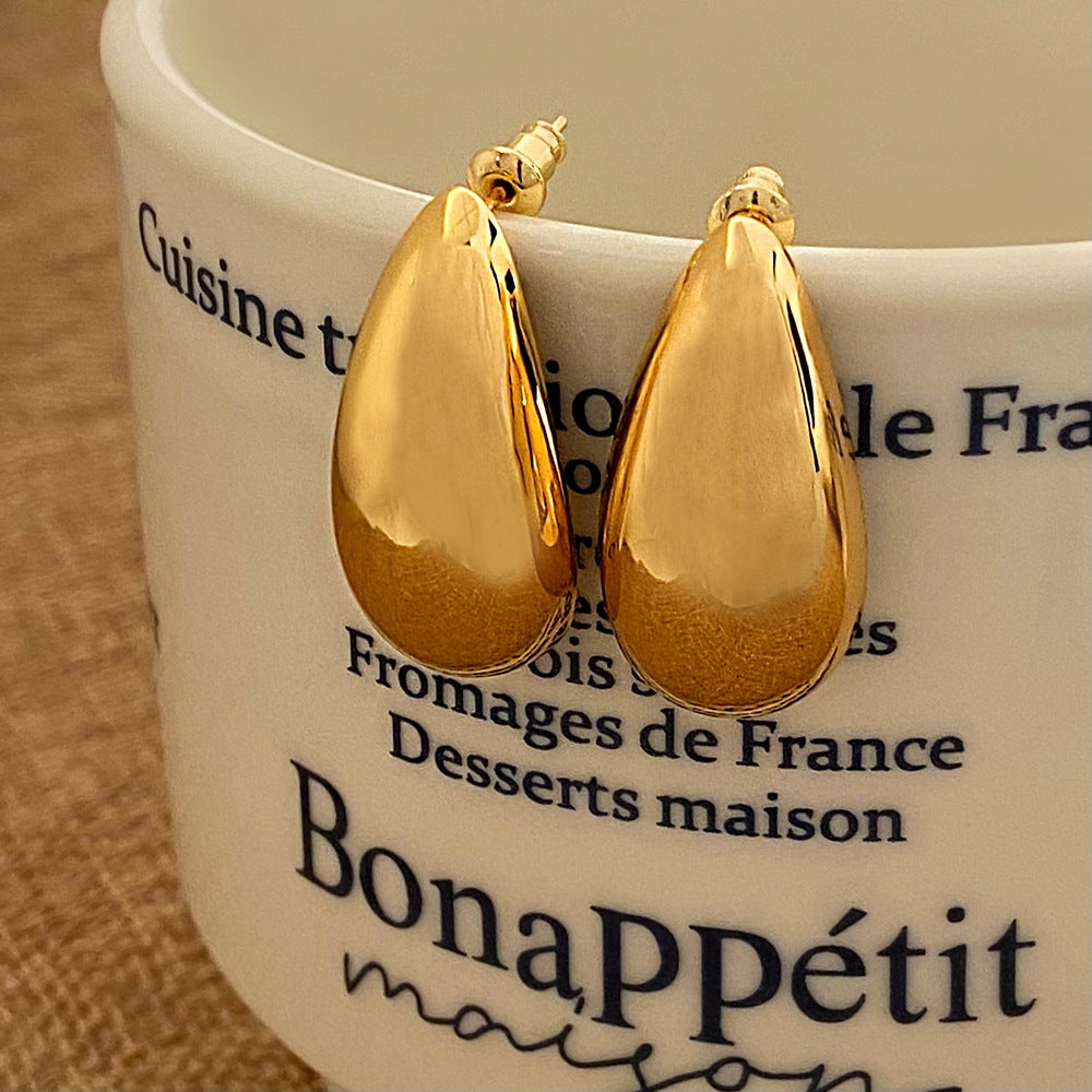 European and American metal ins style earrings, high-end light luxury, Amazon popular earrings, fashionable, simple and exquisite ear jewelry