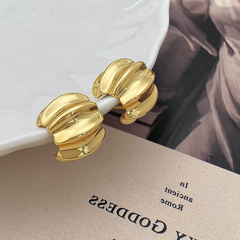 European and American metal ins style earrings, high-end light luxury, Amazon popular earrings, fashionable, simple and exquisite ear jewelry