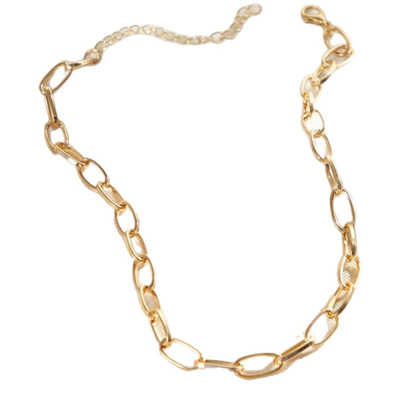 Necklace creative retro punk style short thick chain collarbone chain