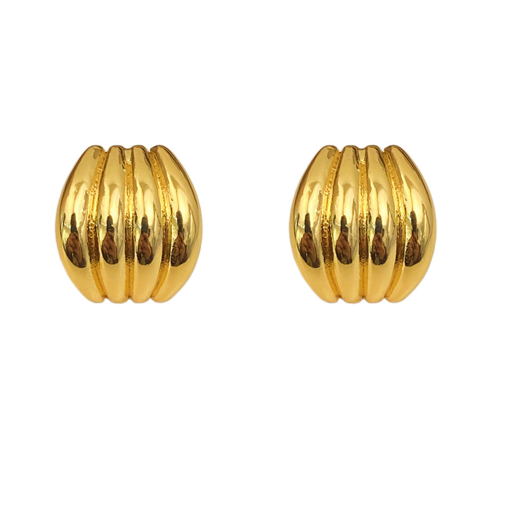 European and American metal ins style earrings, high-end light luxury, Amazon popular earrings, fashionable, simple and exquisite ear jewelry