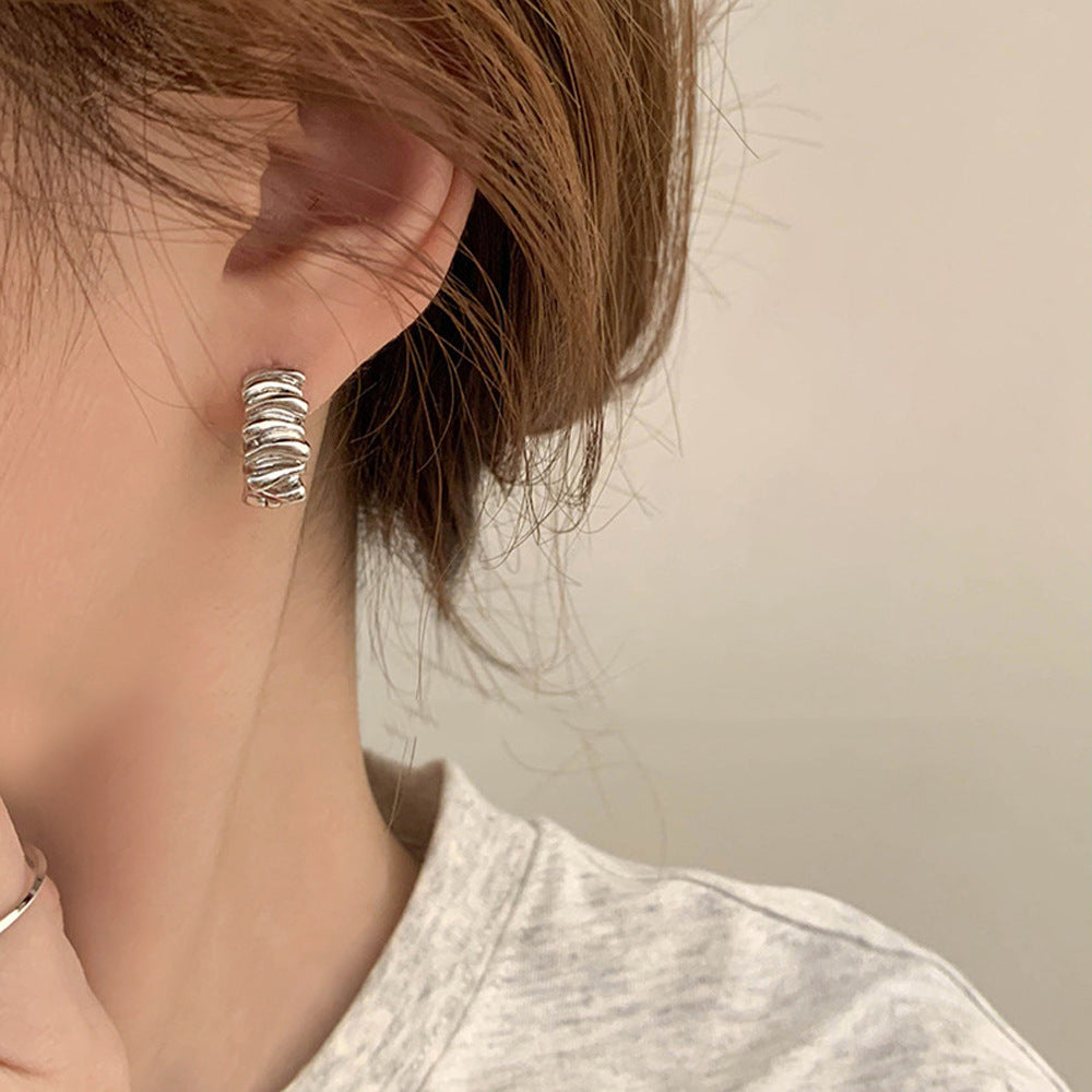 European and American metal ins style earrings, high-end light luxury, Amazon popular earrings, fashionable, simple and exquisite ear jewelry